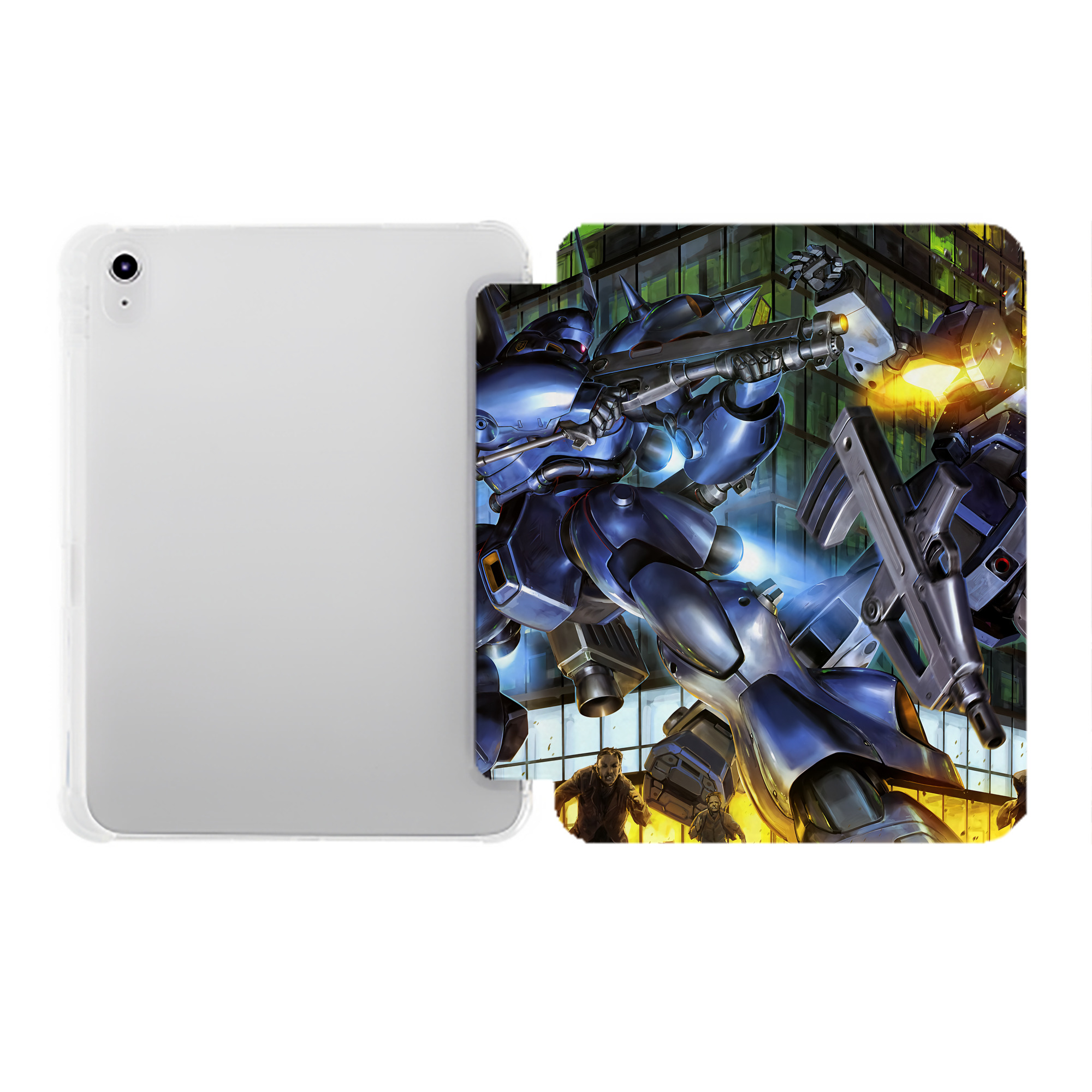 （画像用） 機動戦士ガンダム Mobile Suit Gundam IPad ケース ペン収納付き 三つ折りスタンド PUレザー×シリコン 対応機種9.5/10.5/10.9インチ